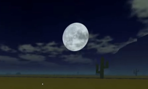 Nighttime in Dead Rails.